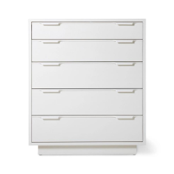 Commode 5 tiroirs en métal blanc SURI