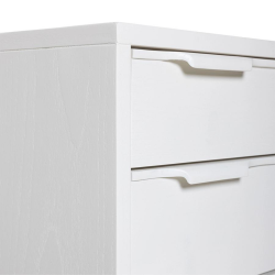 Commode 5 tiroirs en métal blanc SURI