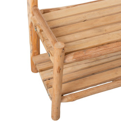 Banc porte manteau 5 crochets en bois naturel ZOZO