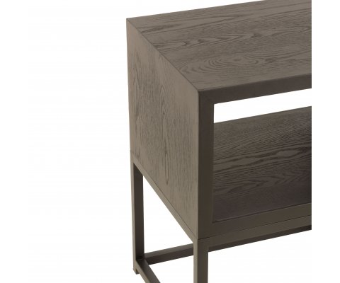 Table de chevet moderne en bois foncé TOUBA