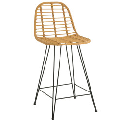 Tabouret extérieur effet rotin CUBA