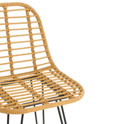 Tabouret extérieur effet rotin CUBA