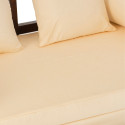 Canapé convertible en bois avec coussins beiges CANCUN