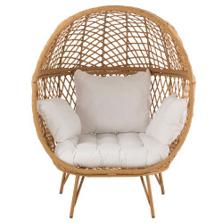 Fauteuil extérieur boule en rotin naturel SALVADOR