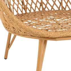 Fauteuil extérieur boule en rotin naturel SALVADOR