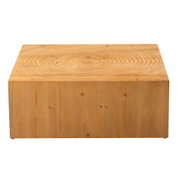 Table basse carrée plein 80cm en bois naturel RIO