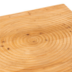 Table basse carrée plein 80cm en bois naturel RIO
