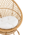 Fauteuil extérieur effet rotin avec coussin blanc KHARTOUM