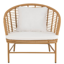 Fauteuil extérieur arrondi avec coussins rembourré KINSHASA