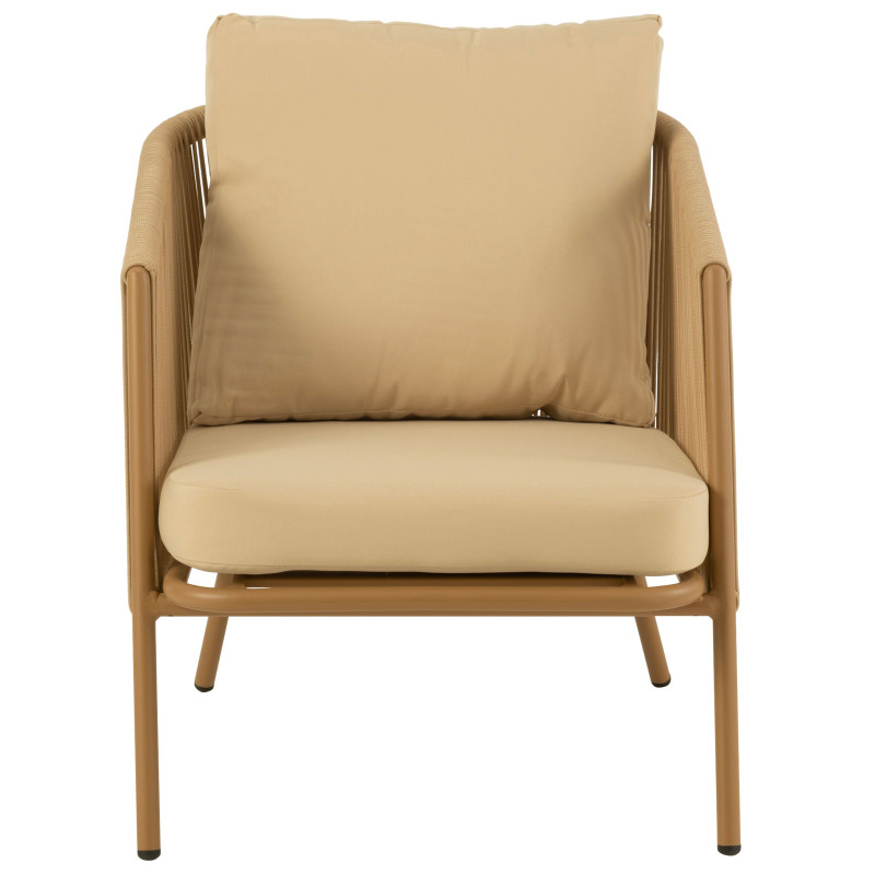 Fauteuil de jardin en corde avec coussins CASABLANCA