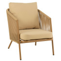 Fauteuil de jardin en corde avec coussins CASABLANCA