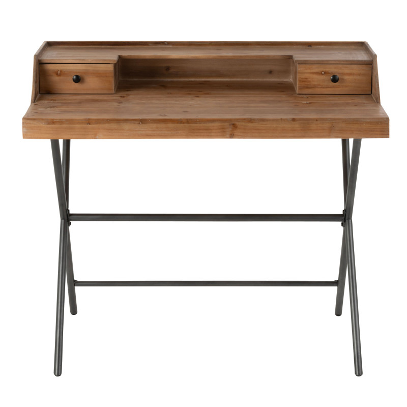 Bureau vintage en bois 2 tiroirs HANOI
