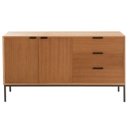 Buffet bas 140cm en bois 2 portes 3 tiroirs DAKAR