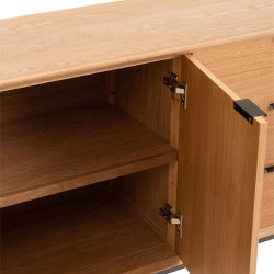 Buffet bas 140cm en bois 2 portes 3 tiroirs DAKAR