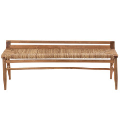 Banc 152cm en paille et bois de teck PENTAR