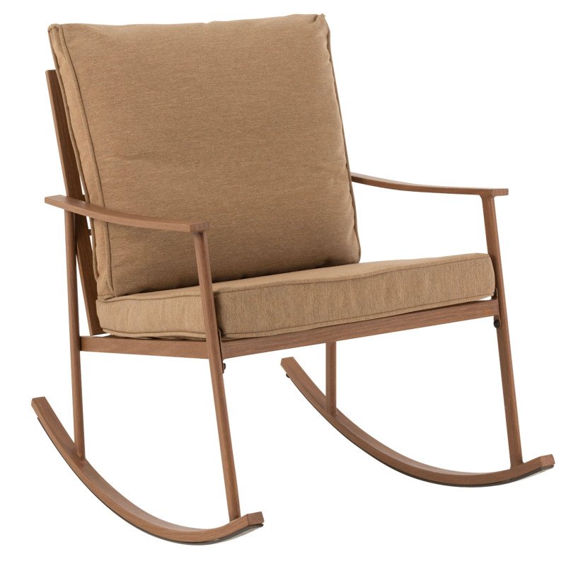 Fauteuil à bascule moderne en tissu beige GRIFFON