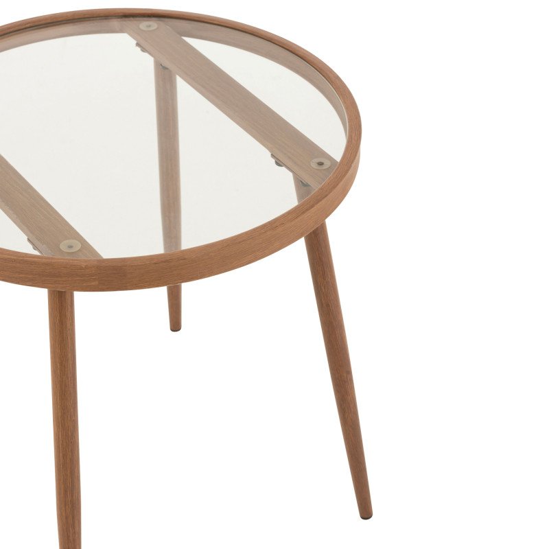 Table d'appoint ronde en verre 50cm DORANE