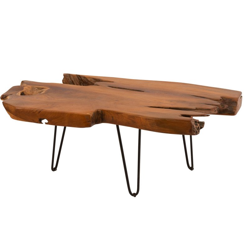 Table basse en bois irrégulier 100x60cm RIGA