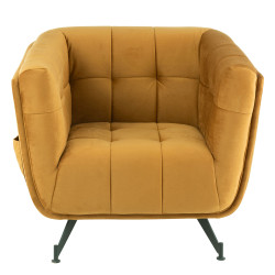 Fauteuil moderne en tissu moutarde OSLO