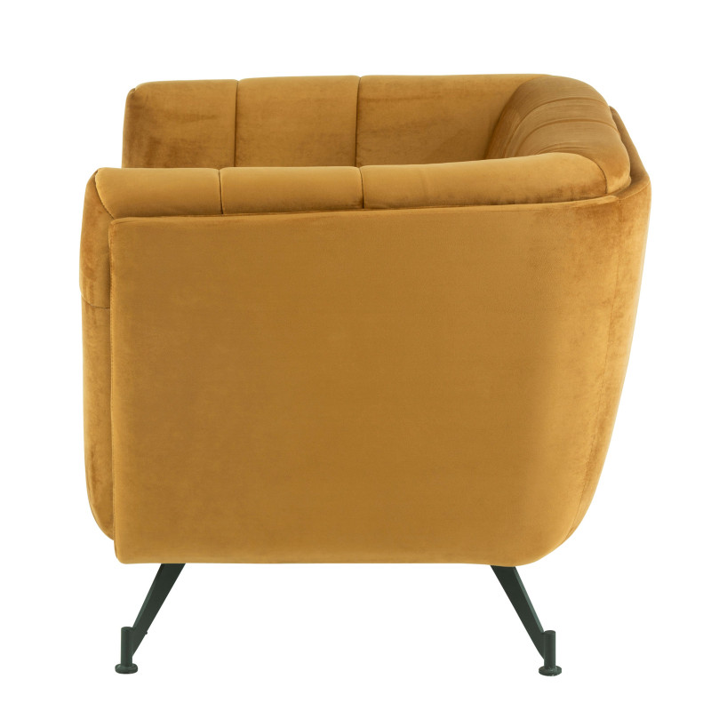 Fauteuil moderne en tissu moutarde OSLO