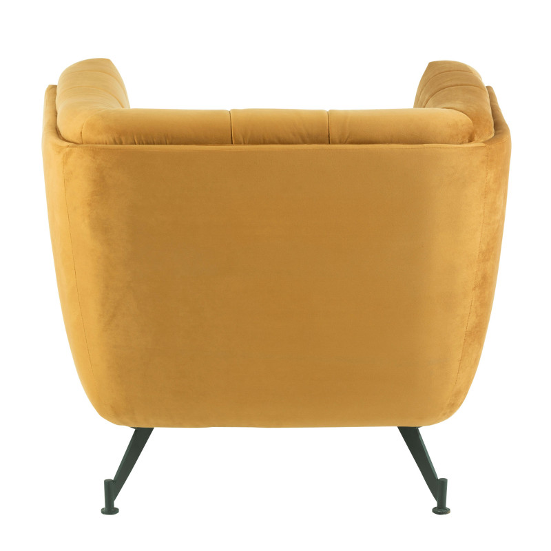 Fauteuil moderne en tissu moutarde OSLO