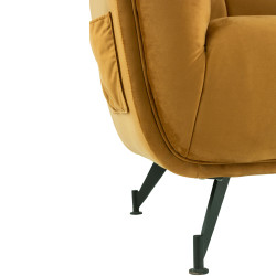 Fauteuil moderne en tissu moutarde OSLO