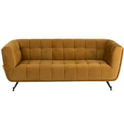 Canapé 2-3 places avec rangements en velours moutarde 207cm OSLO