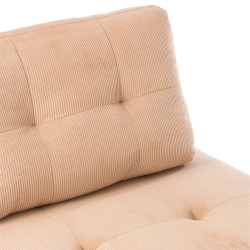 Fauteuil moderne en velours côtelé beige BUCAREST