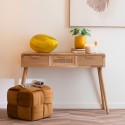 Console scandinave en bois tiroir cannage BELGRADE