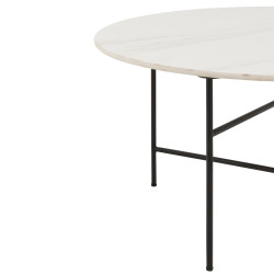 Table basse ronde 80cm en porcelaine blanche TOKYO