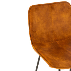 Tabouret de bar en velours camel BRUXELLES