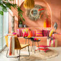Fauteuil lounge en velours camel BRUXELLES