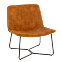 Fauteuil lounge en velours camel BRUXELLES