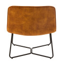 Fauteuil lounge en velours camel BRUXELLES