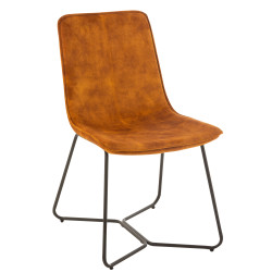 Chaise tendance en velours camel BRUXELLES