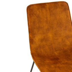 Chaise tendance en velours camel BRUXELLES