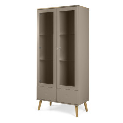 Armoire scandinave portes vitrées avec tiroirs ZINO