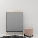 Pouf rond pied métal-FOLIO