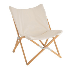 Fauteuil pliant en bois et tissu BERNE