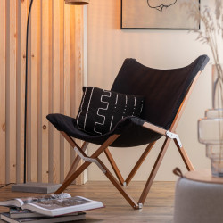 Fauteuil pliant en bois et tissu BERNE