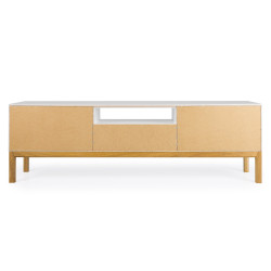 Meuble TV 56x179 cm 2 portes en bois PAPILO