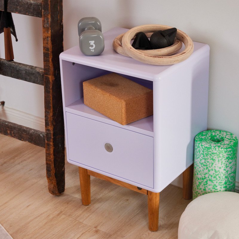 Table de chevet scandinave avec tiroir et niche LOMA