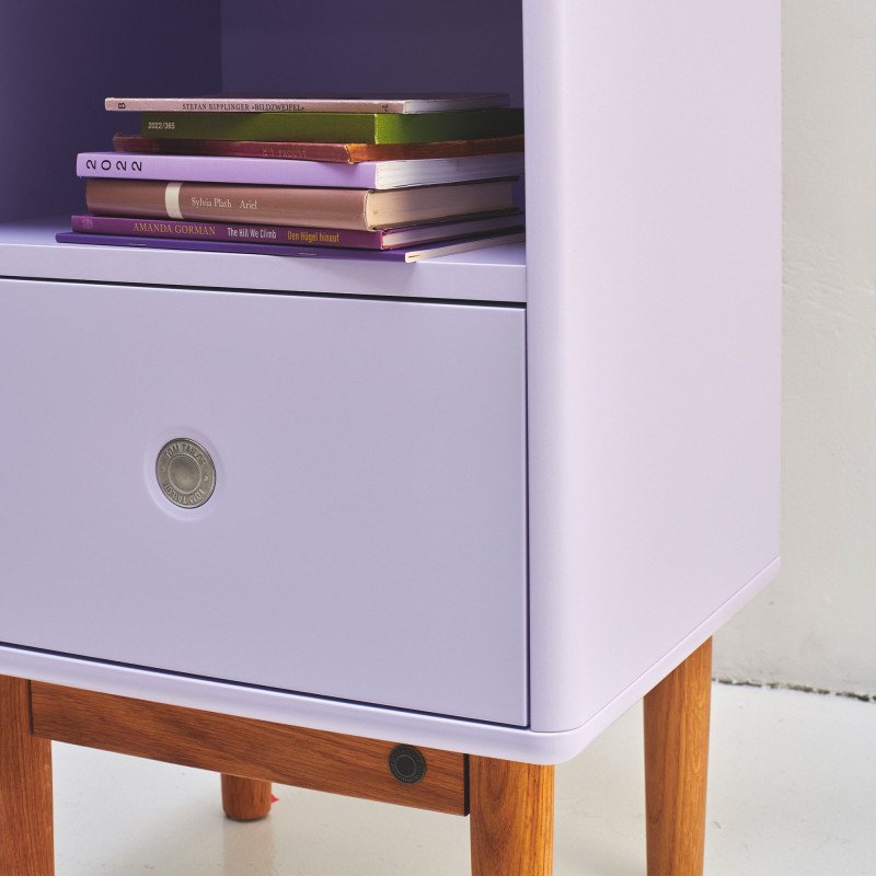 Table de chevet scandinave avec tiroir et niche LOMA