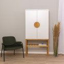 Buffet haut 2 portes en bois blanc ATOUMA