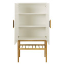 Buffet haut 2 portes en bois blanc ATOUMA