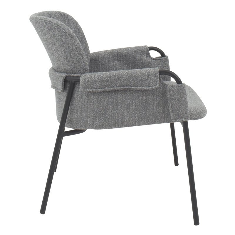 Fauteuil lounge moderne en tissu et métal SONA