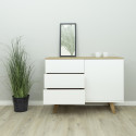 Petit buffet 109cm en bois MDF plateau chêne AMELIA