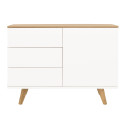 Petit buffet 109cm en bois MDF plateau chêne AMELIA