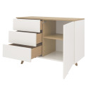 Petit buffet 109cm en bois MDF plateau chêne AMELIA