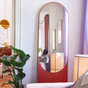 Grand miroir ovale en verre et bois ALTESSE